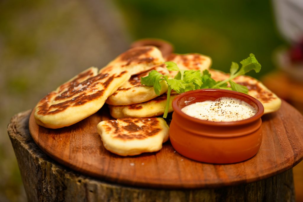 Yoghurt Pita with Caramelised Onion Dip